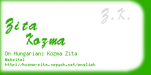 zita kozma business card